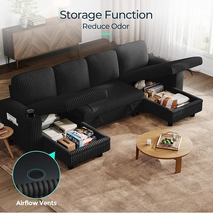 LINSY HOME Sectional Sleeper Sofa Pull Out Couches - Image 5