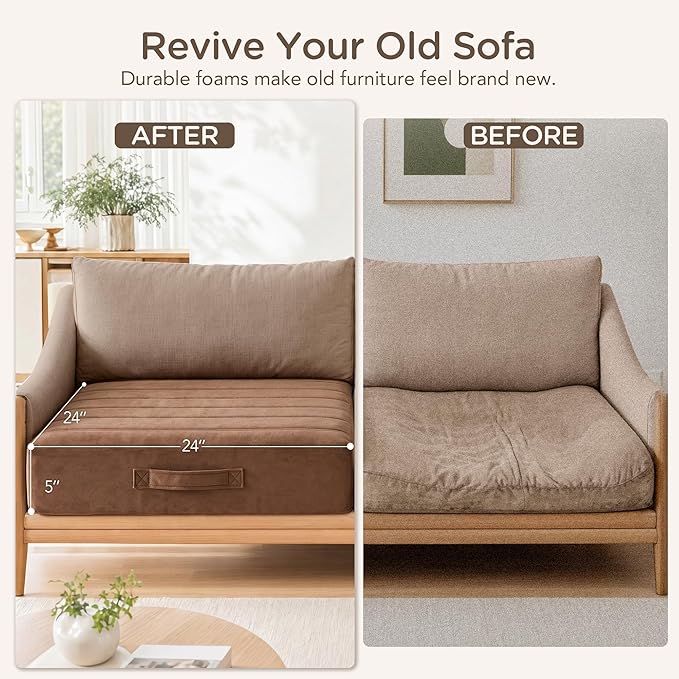 Codi Thick Replacement Couch Cushions 2 Sets, Upholstery Foam - Image 3