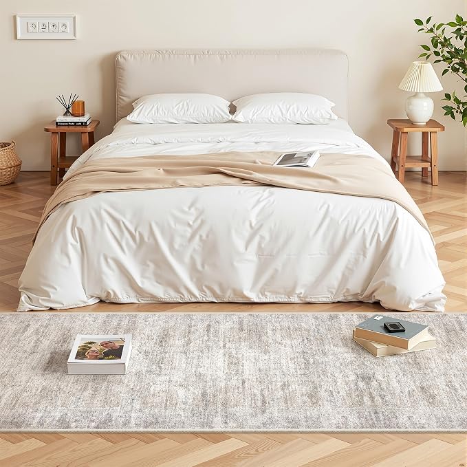 2x6 Runner Rug Non Slip, Washable Hallway Runner Rug, Taupe | Neutral Rugs - Image 5