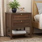 EYYTHUNG Brown Nightstand with 2 Drawers, Farmhouse Floor Night Stand with Open by EYYTHUNG