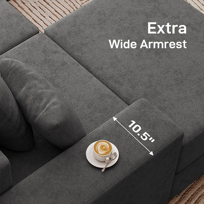 Living&Giving 101" U-Shaped Cloud Sectional Couch - Image 7