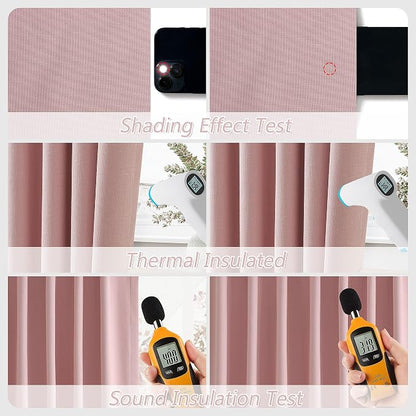 100% Blackout Linen Curtains 63 Inch 2 Panels Set - Image 5