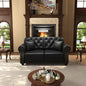 KEIKI 63" Faux Leather Chesterfield Sofa by KEIKI