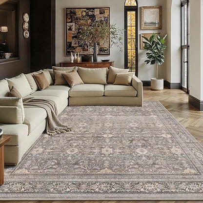 Schweek 9x12 Washable Area Rug Neutral Large Rugs by Schweek