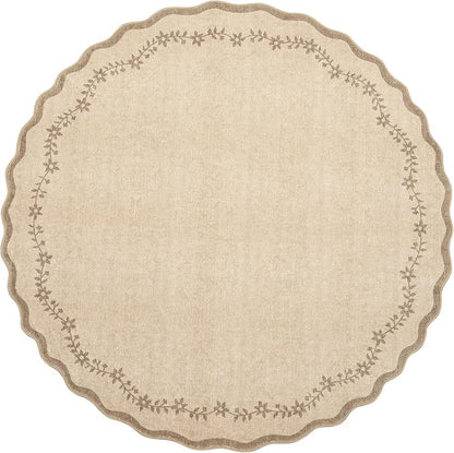 GarveeHome Round Rugs 6ft Scalloped Washable Circle Rug - Image 4