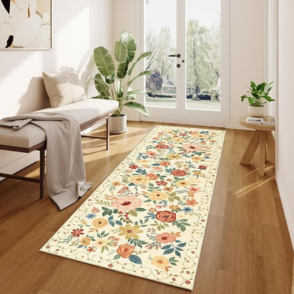 DUKINO 2x6 Hallway Runner Rug, Washable Kitchen Rugs Non Slip, Floral Indoor Rug - Image 3