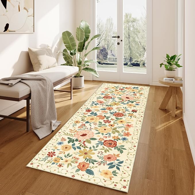 DUKINO 2x10 Runner Rug, Washable Kitchen Runner Rug Non Slip, Low Pile - Image 2