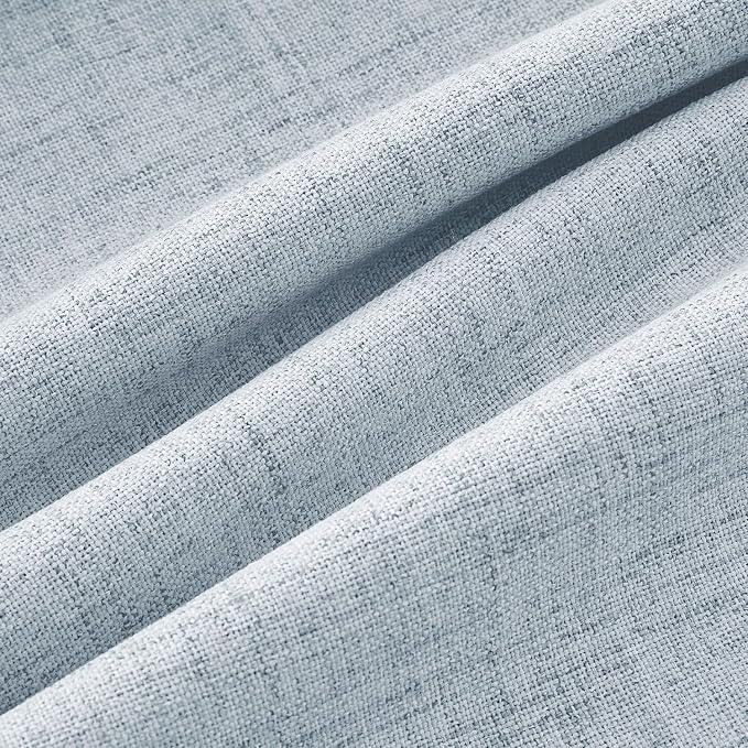 MIULEE 100% Blackout Linen Curtains 42 x 72 Inch Chambray Blue 2 Panels | - Image 9