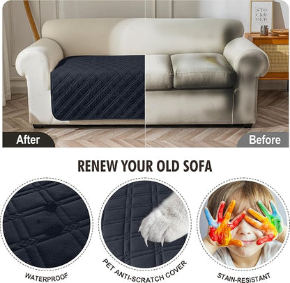 Genina Waterproof Couch Cover, Washable Anti-Slip 67 inch Sofa Covers - Image 4