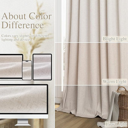 100% Blackout Curtains 96 Inch Length 2 Panels Set - Image 7