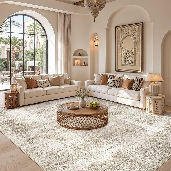 cotiled Boho 5x7 Area Rugs for Living Room: Soft Moroccan Washable Rug | Solve - Image 3