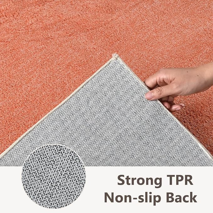 2x8 Orange/White Runner Rug Washable Non-Slip - Image 5