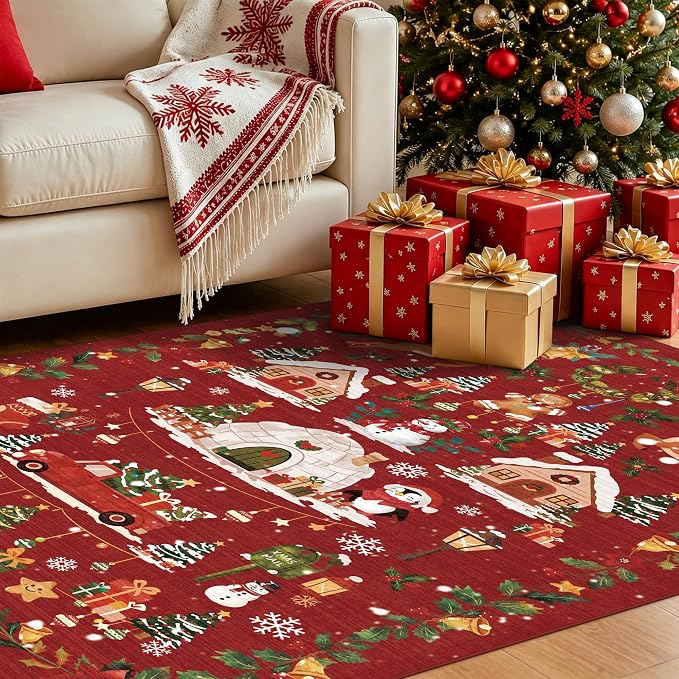 Christmas Runner Rug 2x5 for Hallway - Image 2
