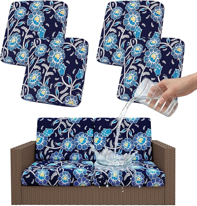 Smiry Waterproof Patio Cushion Covers, Stretch Outdoor Furniture Covers | Couch by Smiry
