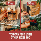 Wandering Bear Organic Mocha Cold Brew Coffee, 32 fl oz, 6 pack - Extra Strong, Bold, Smooth, Unsweetened, Shelf-Stable, Ready to Drink, Gluten Free, & Vegan, Iced Cold Brewed Coffee Drinks