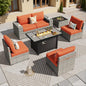ovios 7 Pieces Patio Furniture Set, Outdoor Wicker Sectional Sofa by OVIOS