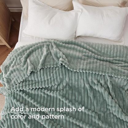 Bedsure Soft Cal Size Blanket for Bed Sage Green 102"x96" | Birthday Gifts for - Image 3