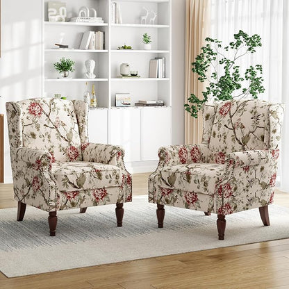 Pia Ricco High Back Floral Accent Chair - Image 8