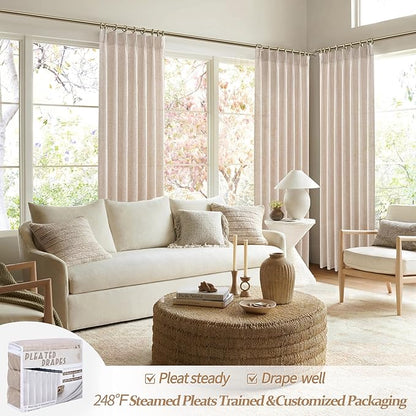 PleatedDrapes Drop Cloth Farm House Tall Curtains - Image 5