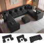 MONVANE Modular Sectional Sofa, Oversized 10 Seat Convertible U Shaped Couch by MONVANE