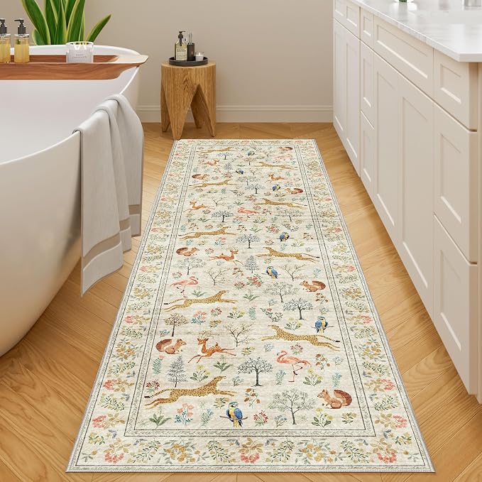 DUKINO 2x10 Kitchen Runner Rug, Soft Non Slip Animal Washable Rug, Non-Shedding - Image 9
