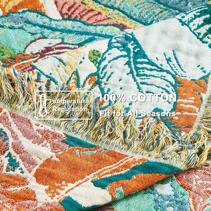 LUTBM Boho Throw Blanket for Bed Cotton Summer Blankets Twin Size for Bedroom - Image 6
