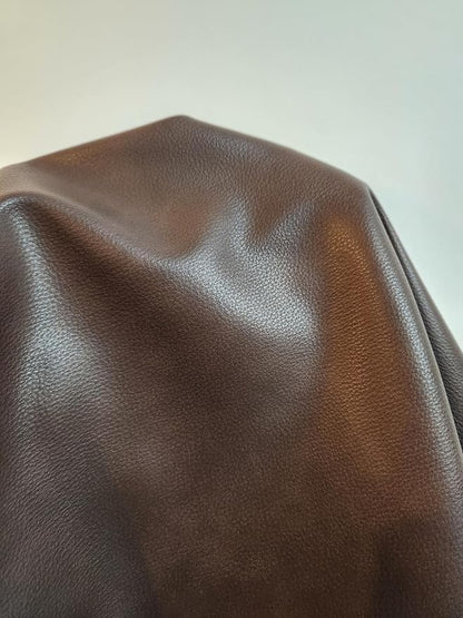 NAT Leathers | Cacao Brown Pebblegrain Soft Faux Vegan Leather PU | 2 Yards Cut - Image 2