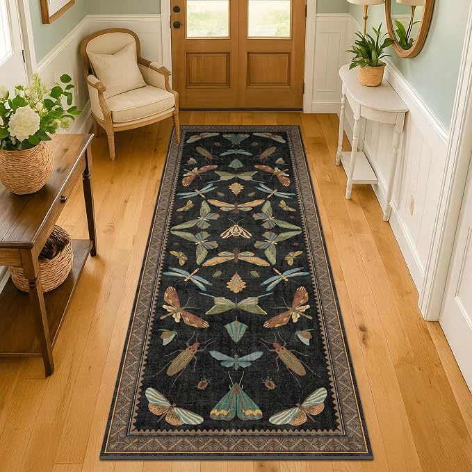 Dark Black Boho 2x10 Rug Runners - Image 6