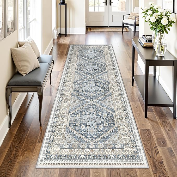 Runner Rug 2x8 Runners for Hallways Non Slip Washable, Low Pile Soft Hallway by Restydon