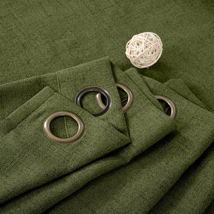 YoungsTex Olive Green Linen Curtains 40 Inch Length - Image 7