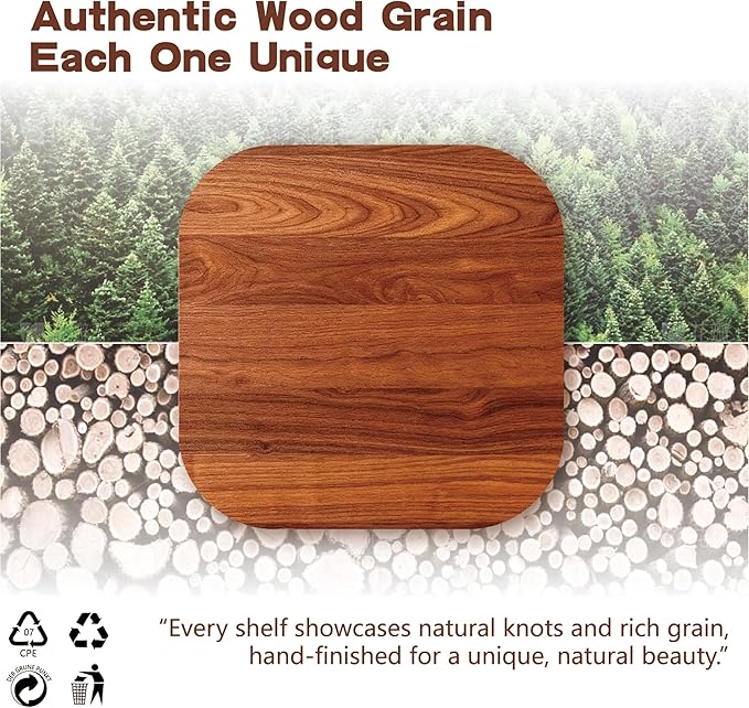 Solid Wood Floating Shelves, 15in Finished Real Wood Wall Shelves - Image 3