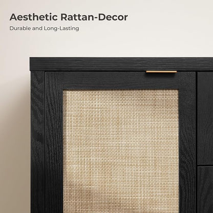 SICOTAS Rattan Sideboard Buffet Coffee Bar Cabinet - Image 5