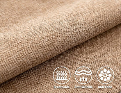Stellhome Linen Throw Pillow Covers Square Solid Farmhouse Burlap Cushion Covers - Image 2