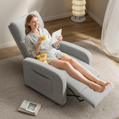 GarveeHome Linen Fabric Manual Recliner Chair, - Image 6