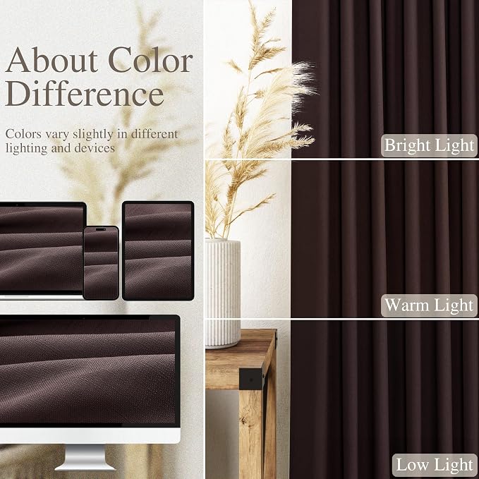 Coffee Brown Curtains 72 inch Length - Image 4
