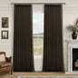 Brown Chocolate Double Layer Linen Blackout Bedroom 105 Inch Curtains | Memory by Twodrapes