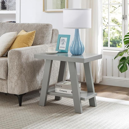 Roundhill Furniture Athens Contemporary Wood Shelf Side Table in Gray by RoundhillFurniture
