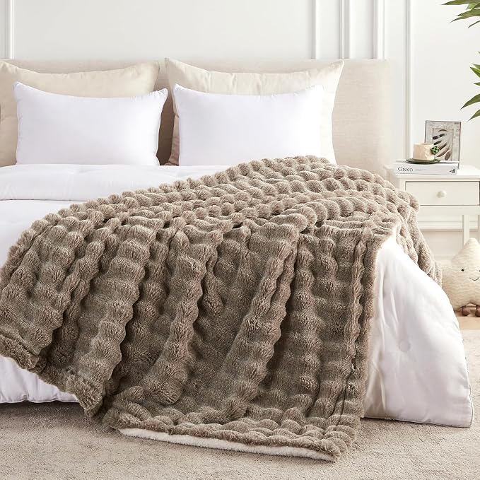 60x80 Inches Ultra-Soft Fuzzy Faux Fur Plush Twin Size Blanket - Image 6