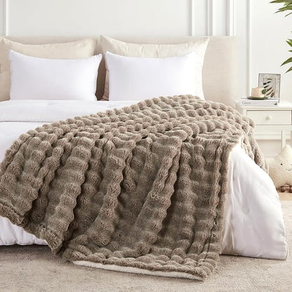 60x80 Inches Ultra-Soft Fuzzy Faux Fur Plush Twin Size Blanket - Image 6