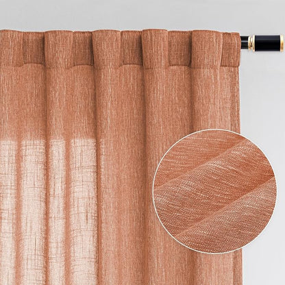 MYSKY HOME Orange Curtains for Bedroom, Short Curtains for Small Window by MYSKYHOME