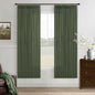 72 Inch Linen Blend Pleat Green Semi Sheer Curtains by Twodrapes