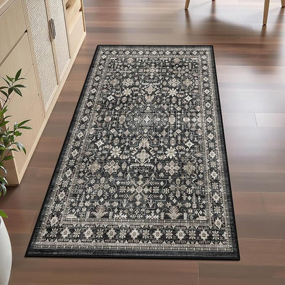 Grey Hallway Runner Rug 2x8 for Kitchen Bathroom | Non Slip;Machine Washable; - Image 7