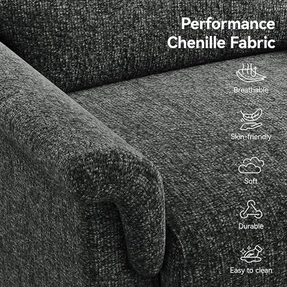 Mid Century Modern Accent Chairs Set of 2, Chenille Comfy Living Room Arm Chairs - Image 5