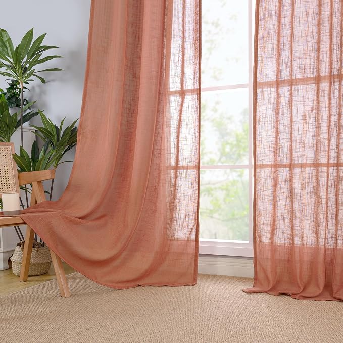 Light Filtering Linen Curtains 72 inches Long - Image 9