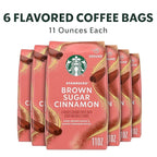 Starbucks Ground Coffee, Brown Sugar Cinnamon Naturally Flavored Coffee, 100% Arabica, Limited Edition, 6 Bags (11 Oz Each)