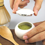 Artcome 10-Piece Japanese Matcha Tea Set - Matcha Bowl, Whisk, Scoop, Spoon, Cloth, Bamboo Holder, Powder Caddy, Strainer (White)
