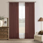 108 Inch Chestnut Brown Linen Pleated Light Filtering Curtains by Twodrapes