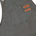 AFUN Chef Aprons for Men Women with Large Pockets, Cotton Canvas Cross Back Heavy Duty Adjustable Work Apron, Size M to XXL (Greygreen)