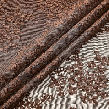 YJ YANJUN Vintage Lace Curtains 108 Inches Long-Victorian Floral Pattern Brown - Image 5