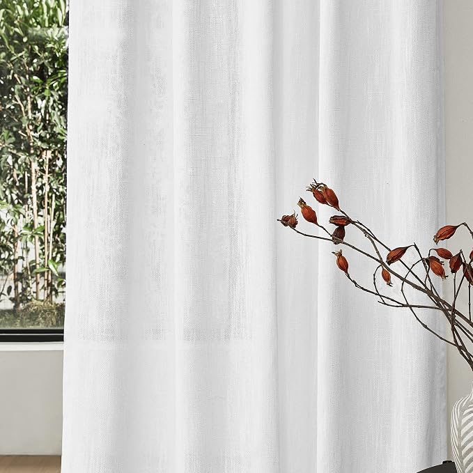 MYSKY HOME Floor to Ceiling Curtains 102 Inches White Sheer Window Drapes 2 - Image 4